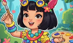 image bg Jungle Girl: Coloring Pages